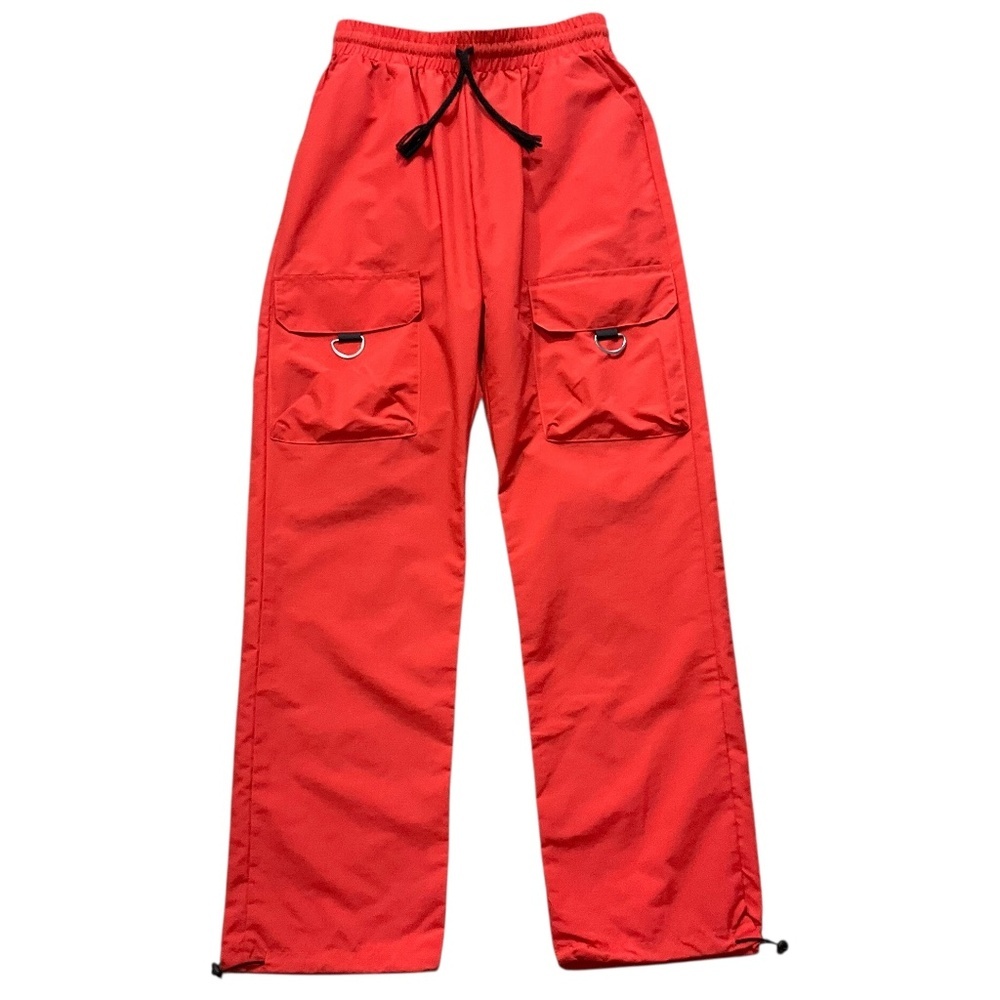 Nasty Gal Orange D Ring Detail Cargo Pants Wide Leg Streetwear Large NWT